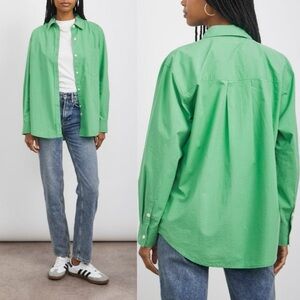 RAILS Arlo Shirt In Kelly Green Oversized Button Down Cotton Size Medium